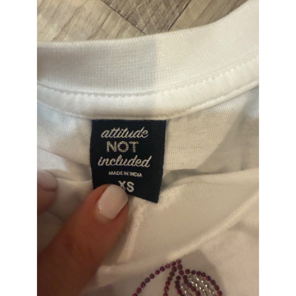 Attitude Not Included Cherry Smiley Baby Tee - XS‎ - Rhinestone Detail - Picture 4 of 5
